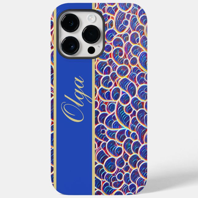Ornament Muster blau orange Case-Mate iPhone Case (Back)