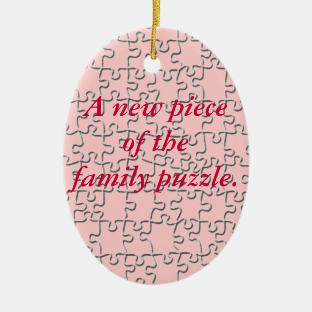 Ornament - New piece of the family puzzle (pink) (Front)