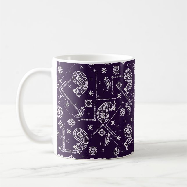 Ornament Paisley Bandanna Print Pattern Coffee Mug (Left)