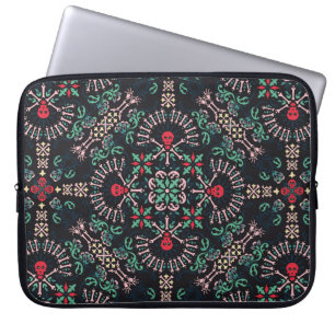 ornament paisley,skulls and bones Bandanna Print,f Laptop Sleeve
