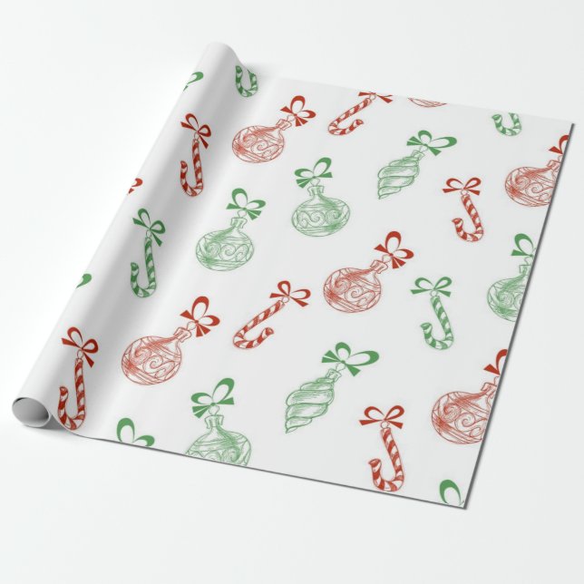 Ornament pattern wrapping paper (Unrolled)