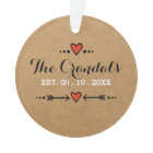 Ornament Pink Heart Arrows - Wedding Anniversary -