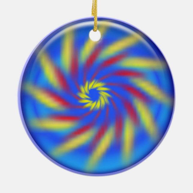 Ornament - Pinwheel inside 3d blue ball (Back)