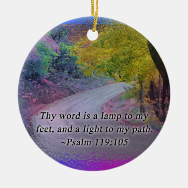 ORNAMENT PSALM 119:105 Thy Word Lamp to My Feet (Front)