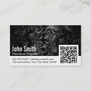 Ornament QR Code Petroleum Engineer Business Card