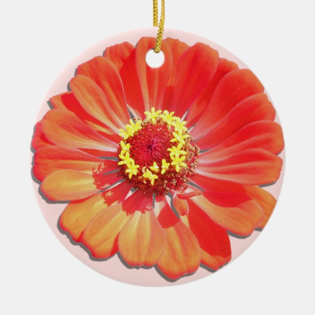 Ornament - Red Zinnia (Front)