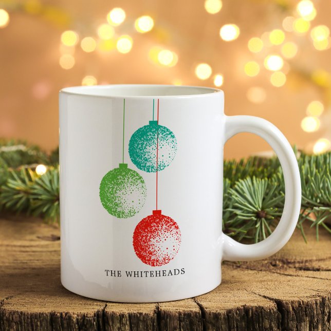 Ornament Retro  Coffee Mug (Retro Ornament Holiday Christmas mug with the ability to customize for a modern feel.)
