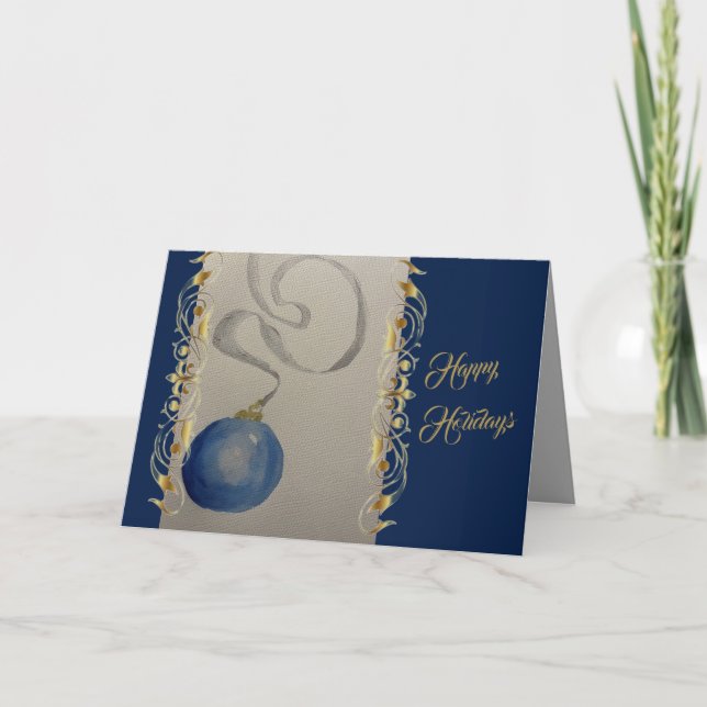 Ornament Ribbon Folded Greeting Card (Front)