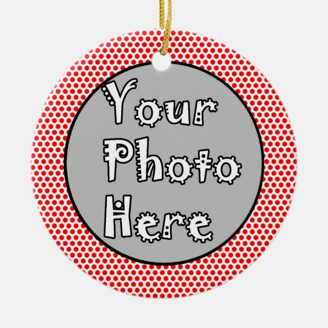 Ornament -Round Frame Red White Black (Front)