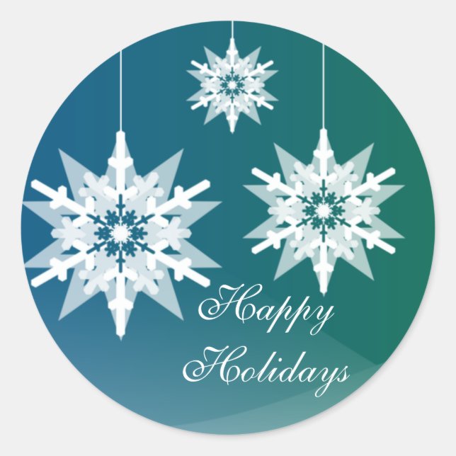 Ornament Snowflakes Holiday Stickers (Front)