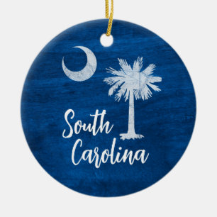 Ornament - South Carolina Flag with Palmetto Tree 