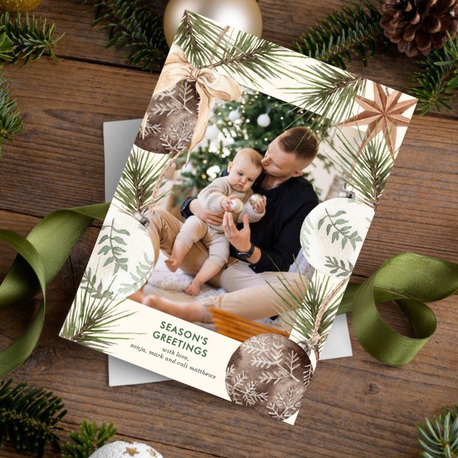 Ornament Surround Photo Holiday Card (Creator Uploaded)