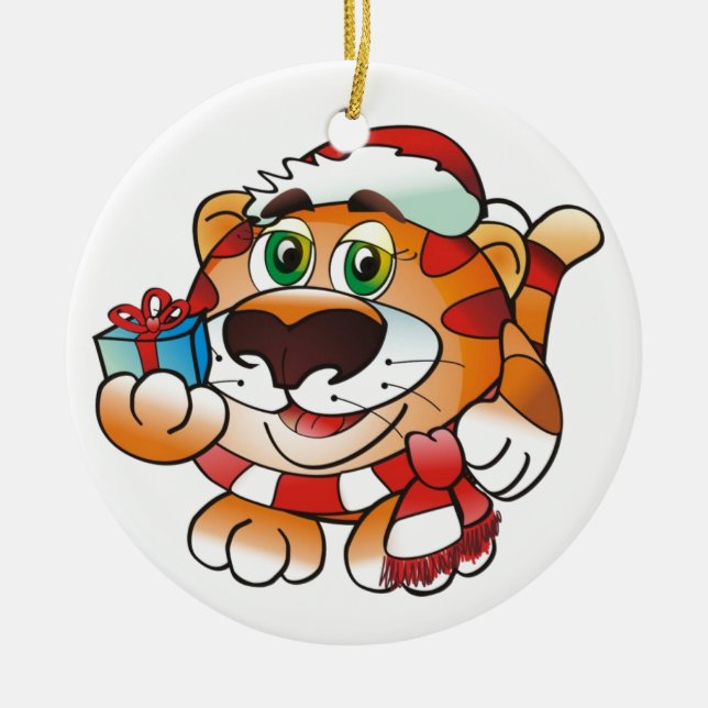 Ornament: Tiger Christmas Ornament (Front)