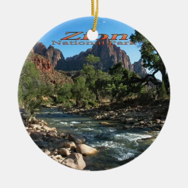 Ornament: Virgin River And Watchman (Round) Ceramic Tree Decoration (Front)