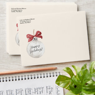 Ornament with Bow Holiday Premium Envelope