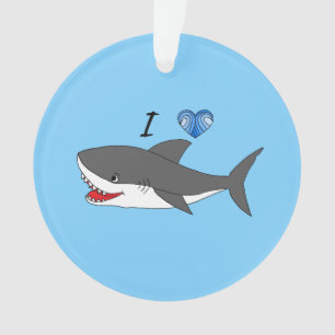 Ornament with cute I love sharks design