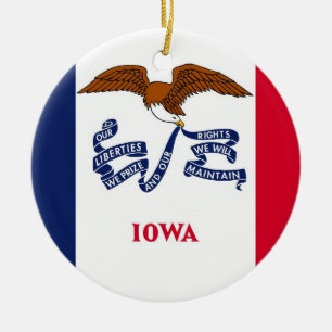 Ornament with flag of Iowa