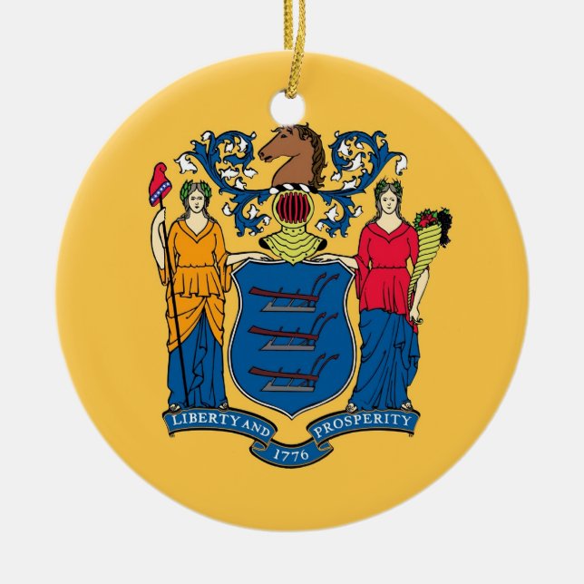 Ornament with flag of New Jersey (Front)