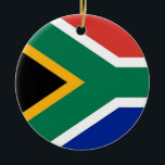 Ornament with flag of South Africa<br><div class="desc">Add a touch of South African pride to your holiday decor with our exclusive Christmas ornament featuring the flag of South Africa! Crafted with meticulous attention to detail, this Christmas ornament is not just a festive decoration; it’s a celebration of South Africa’s vibrant culture and heritage. The stylish design prominently...</div>