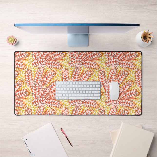 Ornament with wheat ears desk mat (Office 1)