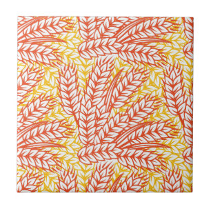 Ornament with wheat ears tile