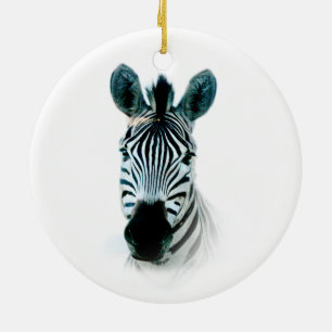 Ornament with zebra head portrait