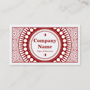 Ornamental 01 - Ruby Red on White Business Card