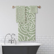 Ornamental abstract sage green pattern