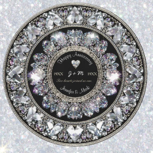 Ornamental Aniversary Diamond Monogram Invitation