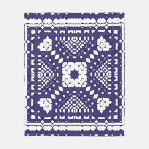 Ornamental azulejo portugal decoration tiles. Hand Fleece Blanket