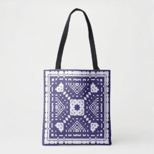 Ornamental azulejo portugal tiles decor. hand draw tote bag