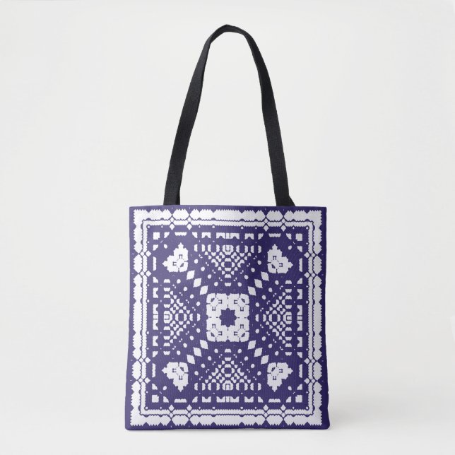 Ornamental azulejo portugal tiles decor. hand draw tote bag (Front)