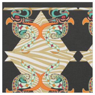 ornamental birds & zebra fabric