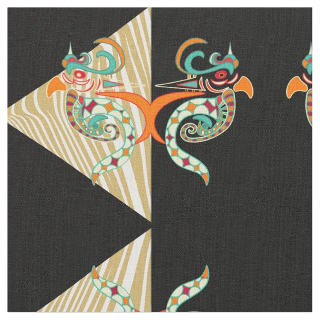 ornamental birds & zebra fabric (Close Up)