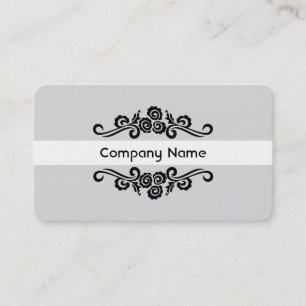 Ornamental - Black and Light Grey Business Card
