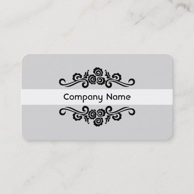 Ornamental - Black and Light Grey Business Card (Front)