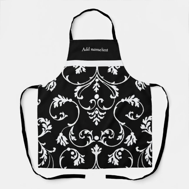Ornamental black and white TEMPLATE Apron (Front)
