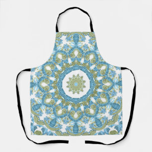 ornamental blue green white decor decoration apron