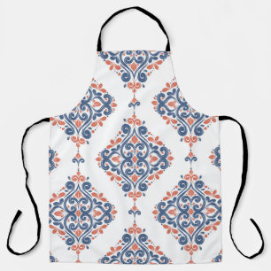 Ornamental Blue Orange: Vintage Seamless Apron