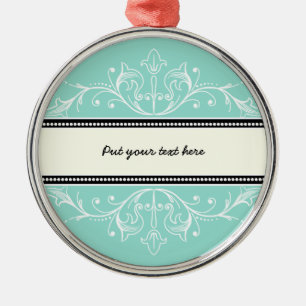 Ornamental border eggshell blue white ornament