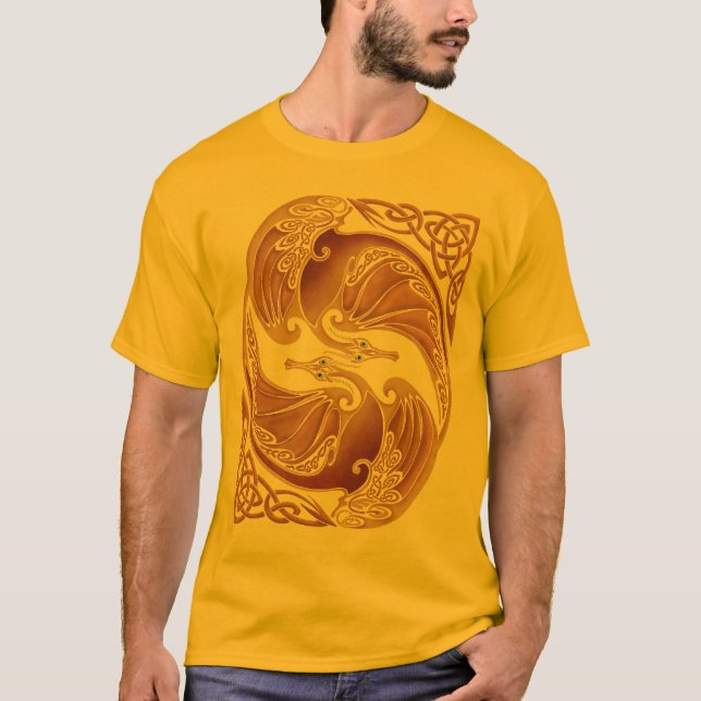 Ornamental Celtic Dragons T-Shirt (Front)