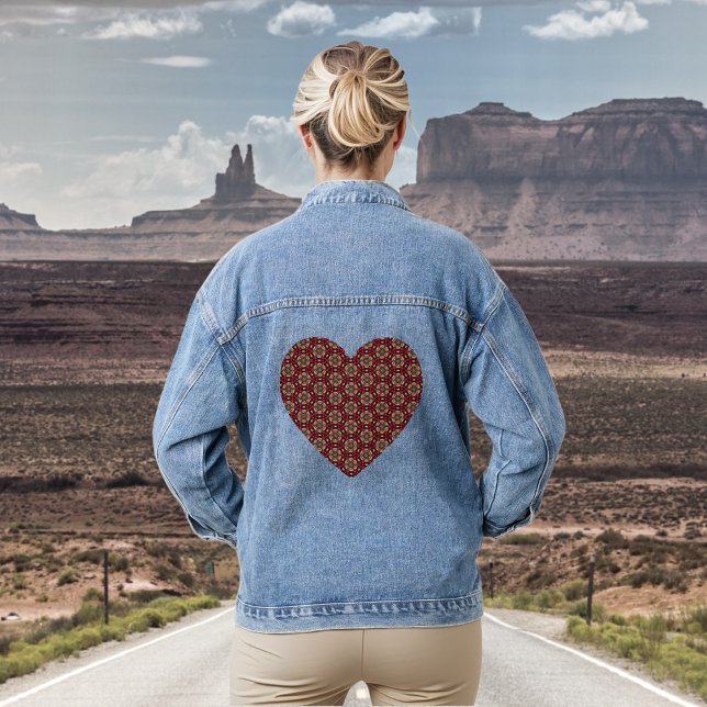 Ornamental Cherry Blossom Pattern Denim Jacket (Creator Uploaded)