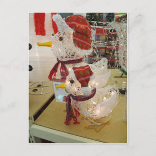 Ornamental Christmas Ducks Holiday Postcard