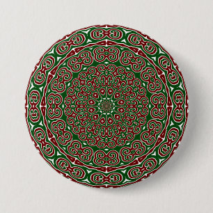 Ornamental Christmas Mandala 7.5 Cm Round Badge