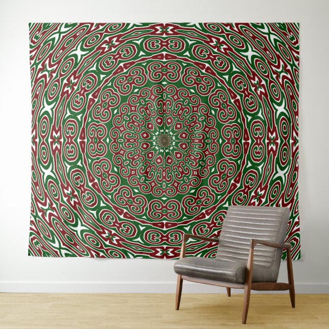 Ornamental Christmas Mandala Tapestry (In Situ (Horizontal))
