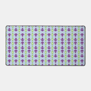 Ornamental Damask Stripe Desk Mat