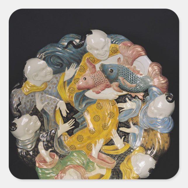 Ornamental dish, c.1880 square sticker (Front)