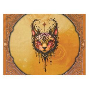 Ornamental elegance: A portrait of a cat Tablecloth