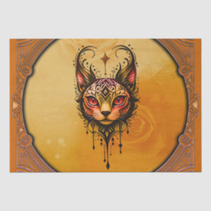 Ornamental elegance: A portrait of a cat. Tissue Paper