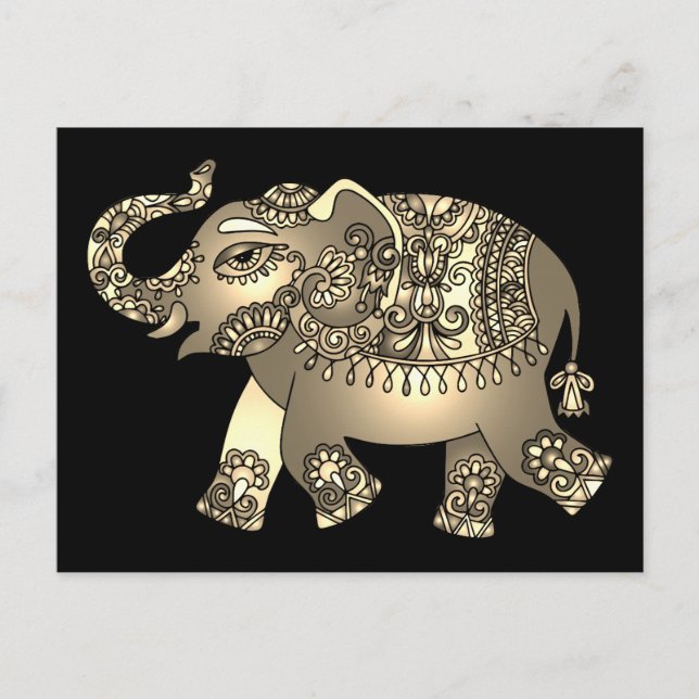 ornamental elephant postcard (Front)
